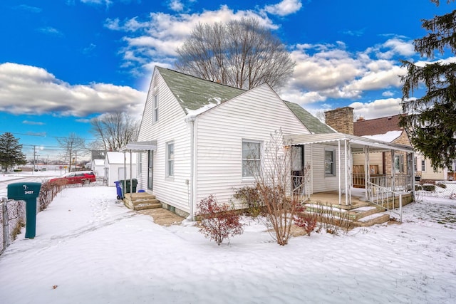 view of snowy exterior