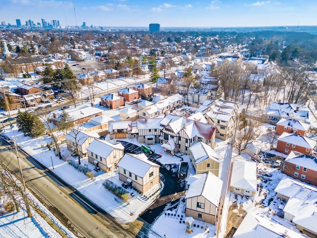 view of snowy aerial view