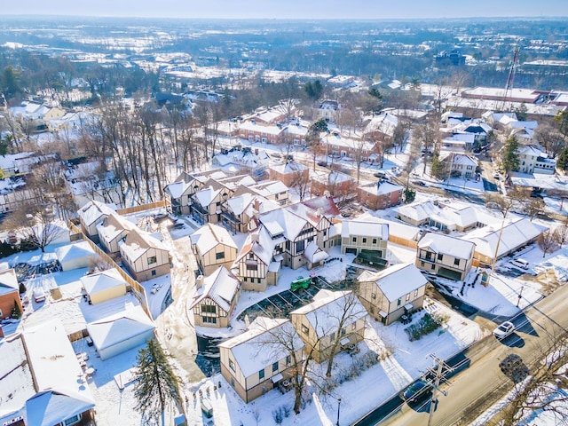 view of snowy aerial view