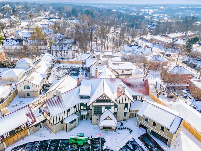 view of snowy aerial view