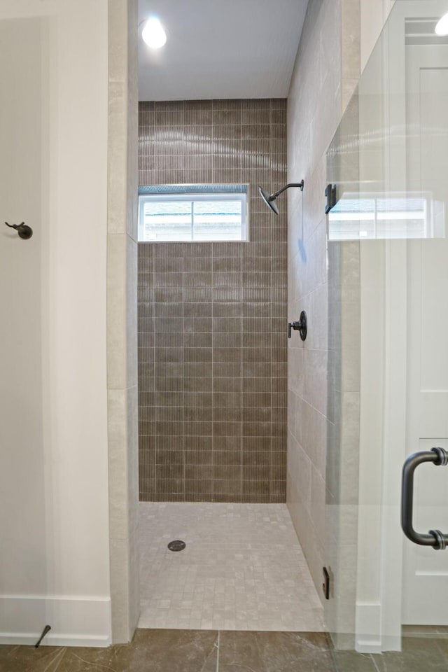 bathroom featuring walk in shower