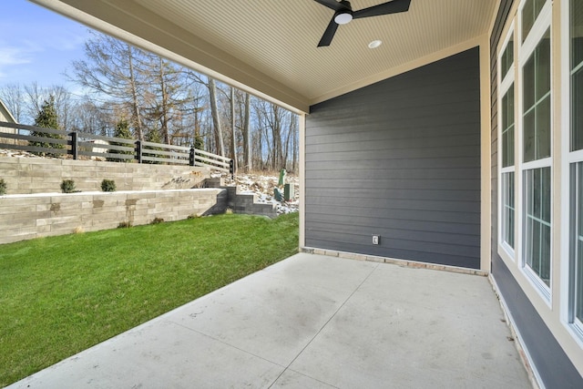 view of patio / terrace with ceiling fan