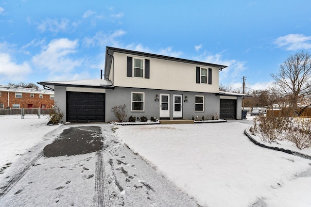 view of property with a garage