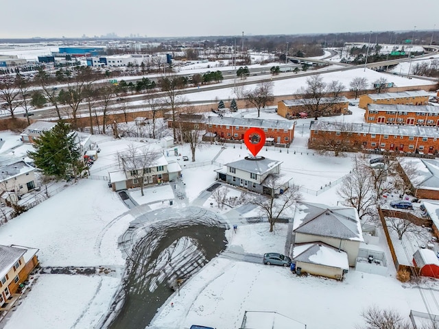 view of snowy aerial view