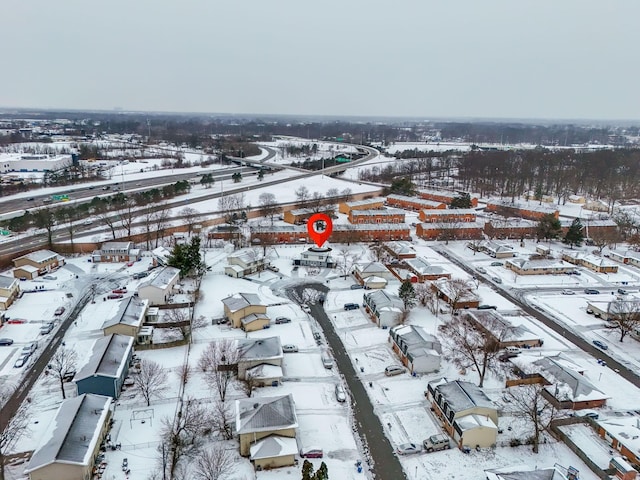 view of snowy aerial view