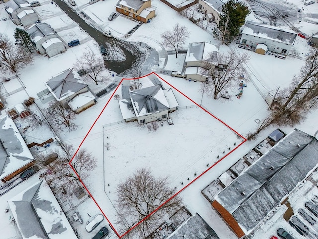 view of snowy aerial view