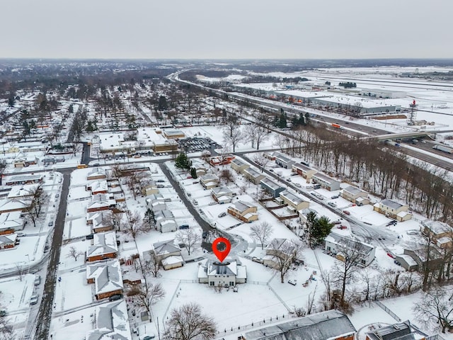 view of snowy aerial view