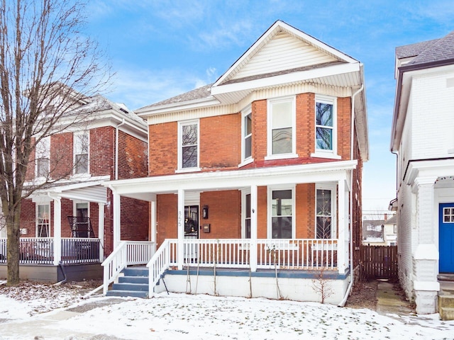 view of front facade featuring covered porch