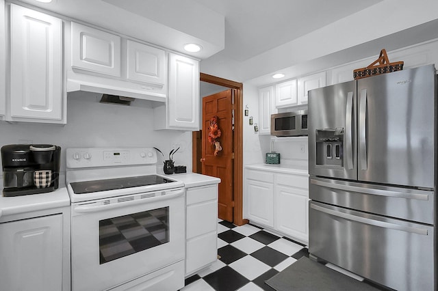 kitchen featuring white cabinets and stainless steel appliances