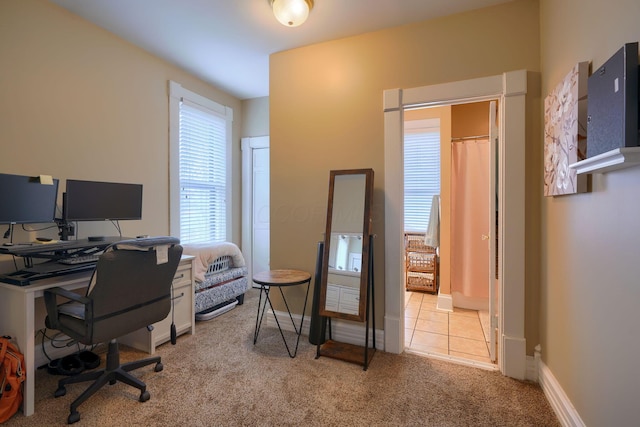 view of carpeted office