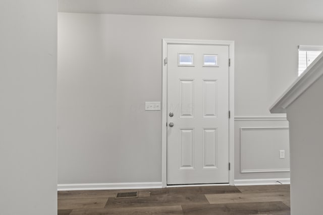 entryway featuring dark hardwood / wood-style floors