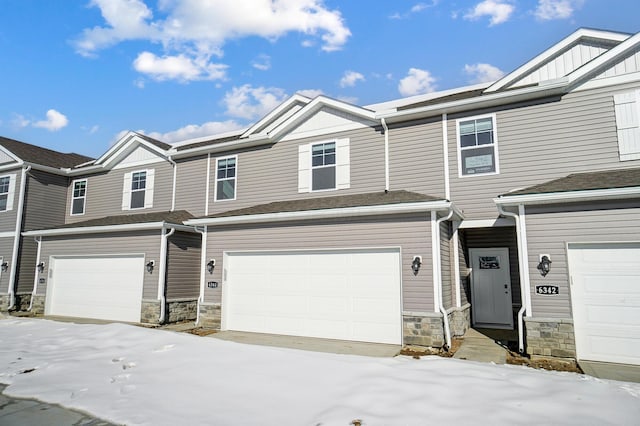 view of property featuring a garage