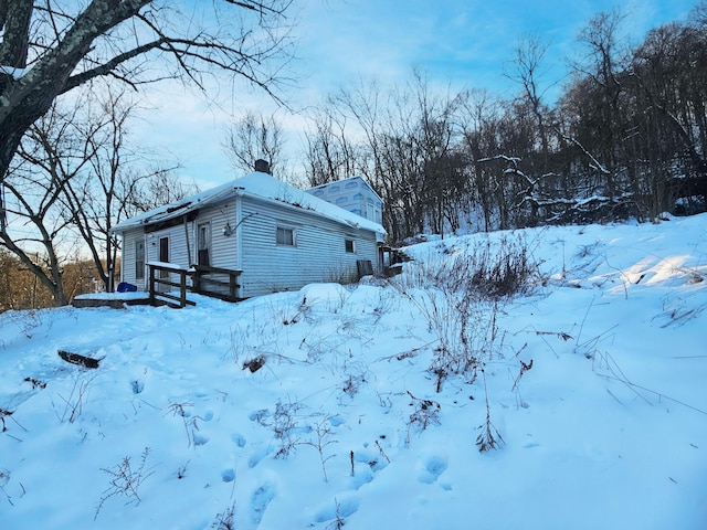 view of snowy exterior