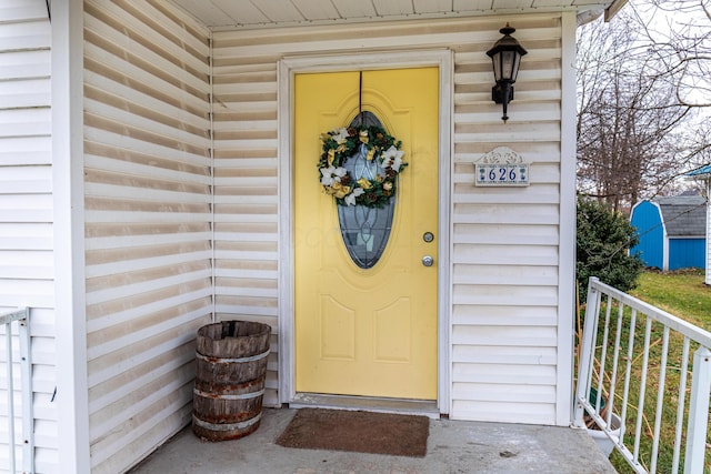 view of doorway to property