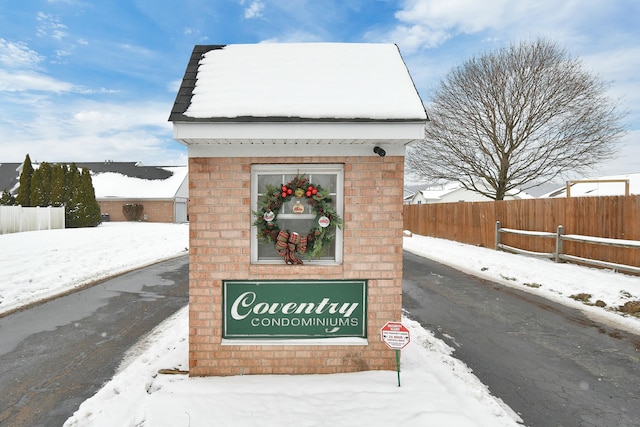 view of community sign