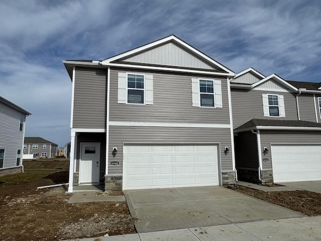 view of front facade with a garage