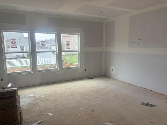 view of spare room