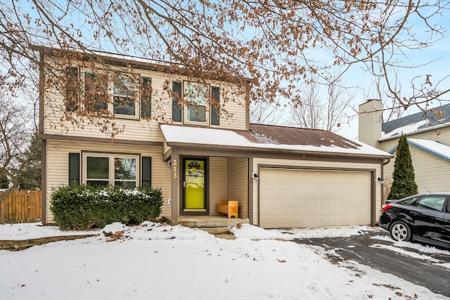 view of front property featuring a garage