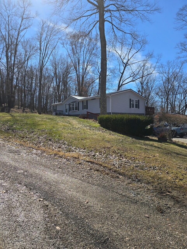 view of front of house with a front yard