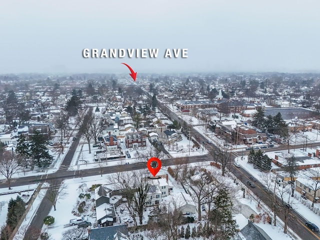 view of snowy aerial view