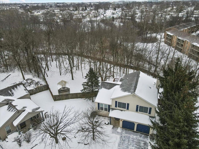 view of snowy aerial view