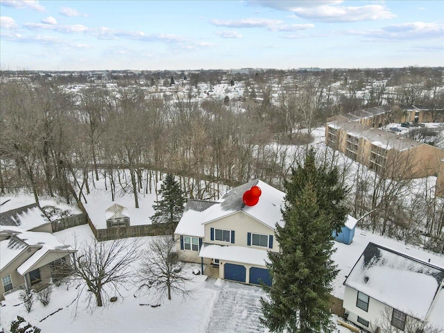 view of snowy aerial view