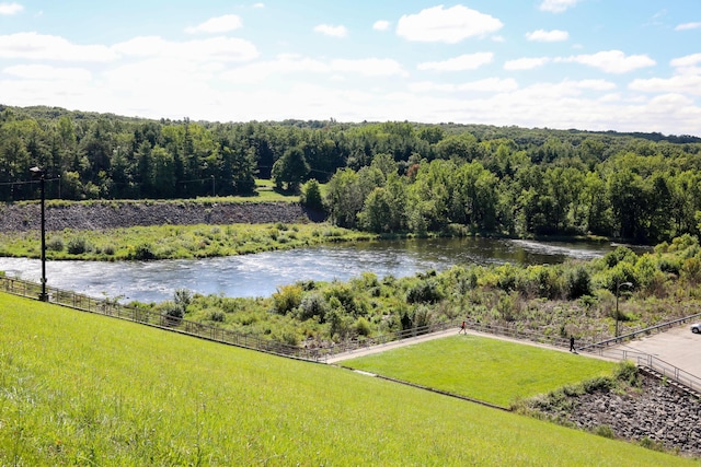 property view of water with a rural view