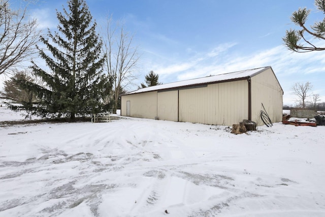 view of snow covered structure