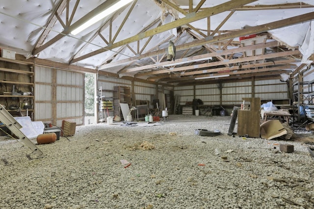 misc room featuring lofted ceiling