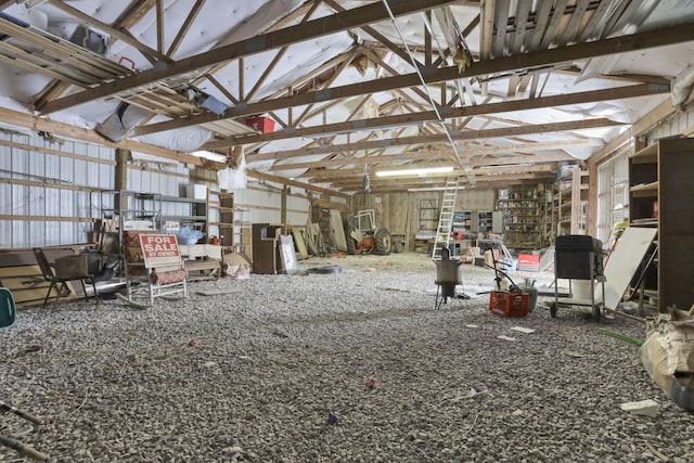 miscellaneous room featuring vaulted ceiling