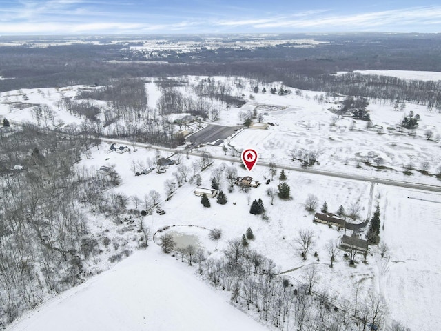 view of snowy aerial view