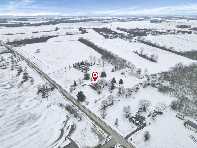 view of snowy aerial view