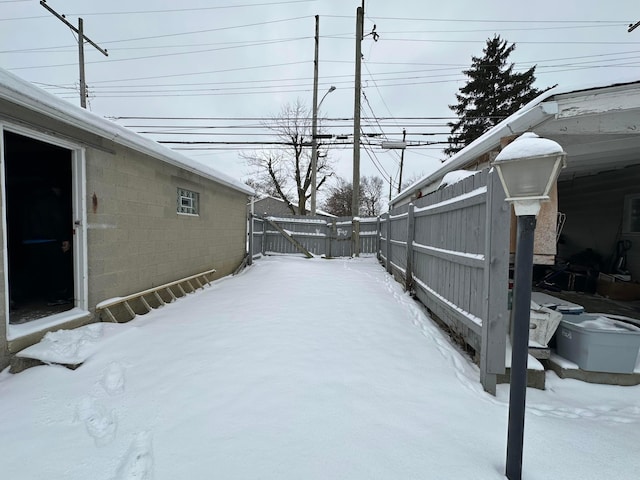 view of snowy yard