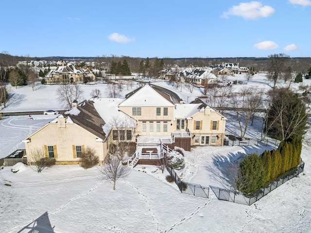 view of snowy aerial view