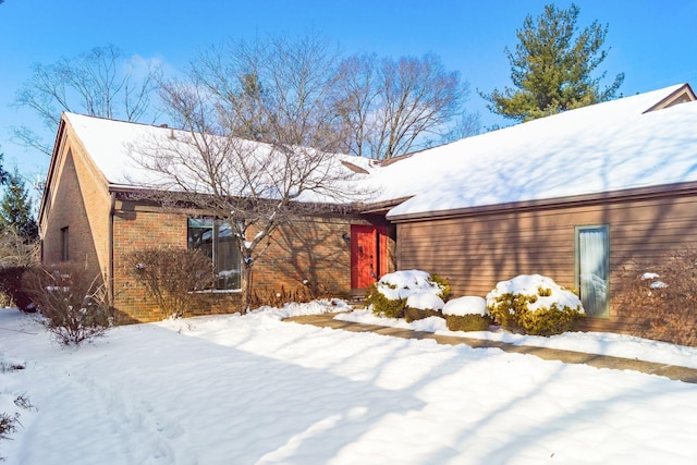 view of snowy exterior