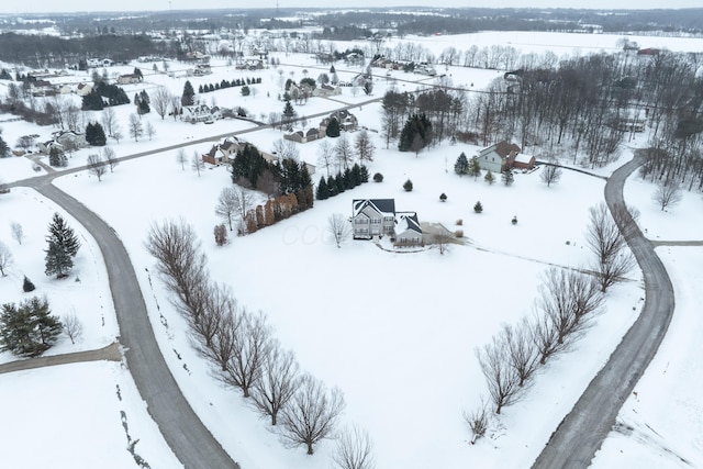 view of snowy aerial view