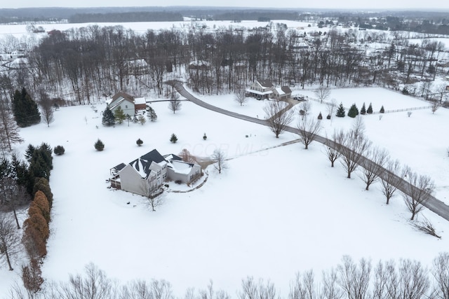 view of snowy aerial view