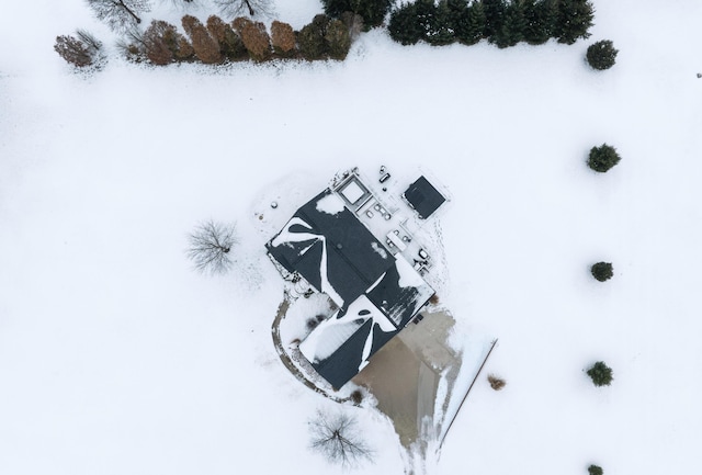 view of snowy aerial view