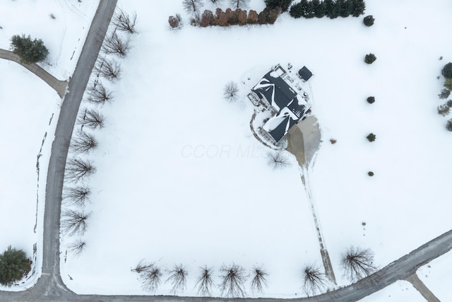 view of snowy aerial view