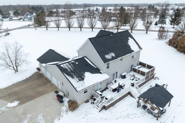 view of snowy aerial view