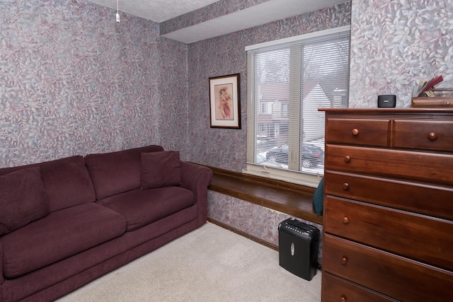 carpeted living room featuring a wealth of natural light