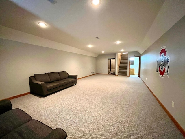 interior space featuring lofted ceiling