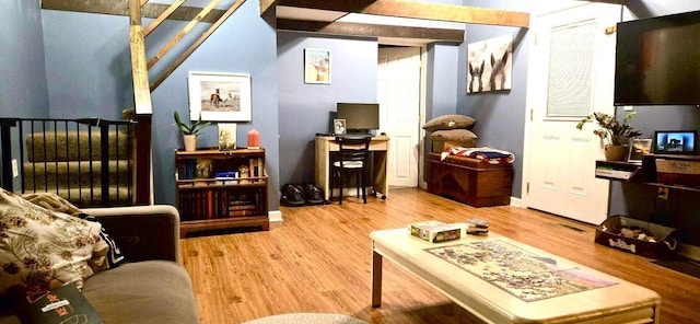 living room featuring light hardwood / wood-style flooring