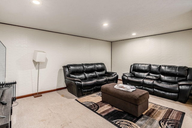 living room with carpet flooring