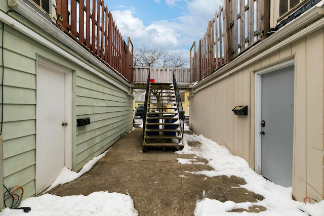 view of snowy exterior