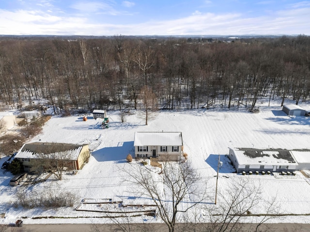 view of snowy aerial view