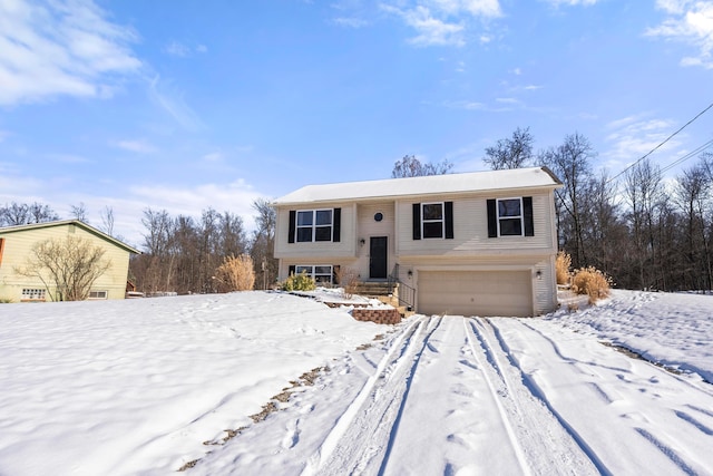 split foyer home with a garage