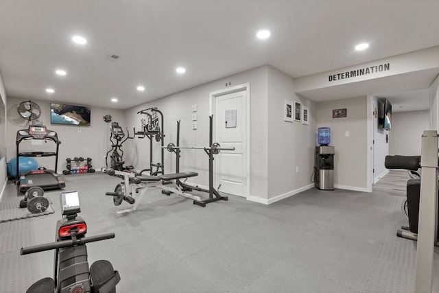 view of workout area