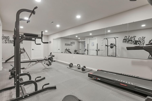 view of workout area