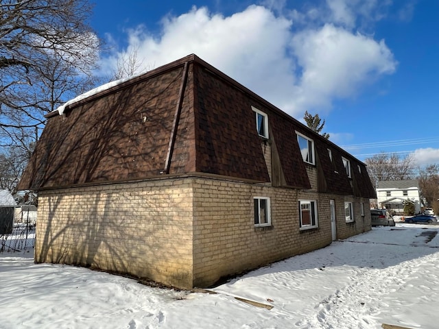 view of snowy exterior